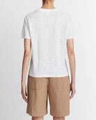 Linen Drop-Shoulder Crew Neck T-Shirt-Shirts-Vince-Optic White-XXS-Mercantile Portland