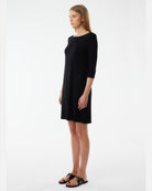 Long Dress in Viscose / Elastane-Dresses-Majestic Filatures-Black-1-Mercantile Portland