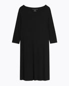 Long Dress in Viscose / Elastane-Dresses-Majestic Filatures-Black-1-Mercantile Portland