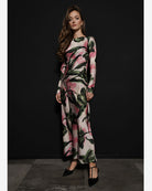 Long Flower Dress-Dresses-Milva Mi-Pink/Green-38-Mercantile Portland