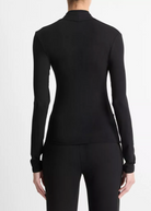Long Sleeve Fixed Wrap Top-Clothing-Vince-Black-XXS-Mercantile Portland