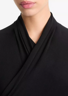 Long Sleeve Fixed Wrap Top-Clothing-Vince-Black-XXS-Mercantile Portland