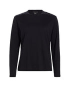 Long Sleeve Relaxed Crewneck-Tops-Majestic Filatures-Black-1-Mercantile Portland