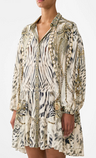 Long-Sleeve Tiered Short Dress-Dresses-Camilla-Lady Lionheart-XS-Mercantile Portland