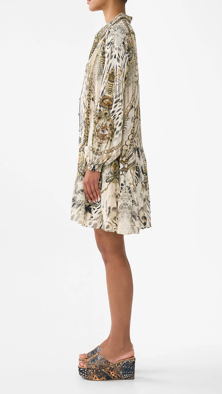 Long-Sleeve Tiered Short Dress-Dresses-Camilla-Lady Lionheart-XS-Mercantile Portland