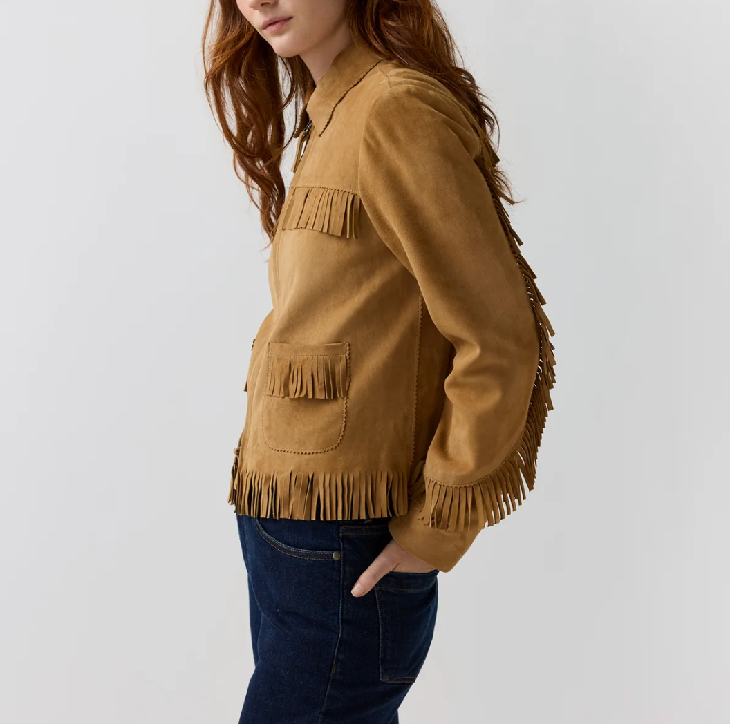 Lorena Jacket in Camel Suede-Jackets-Mashburn-Camel-XS-Mercantile Portland