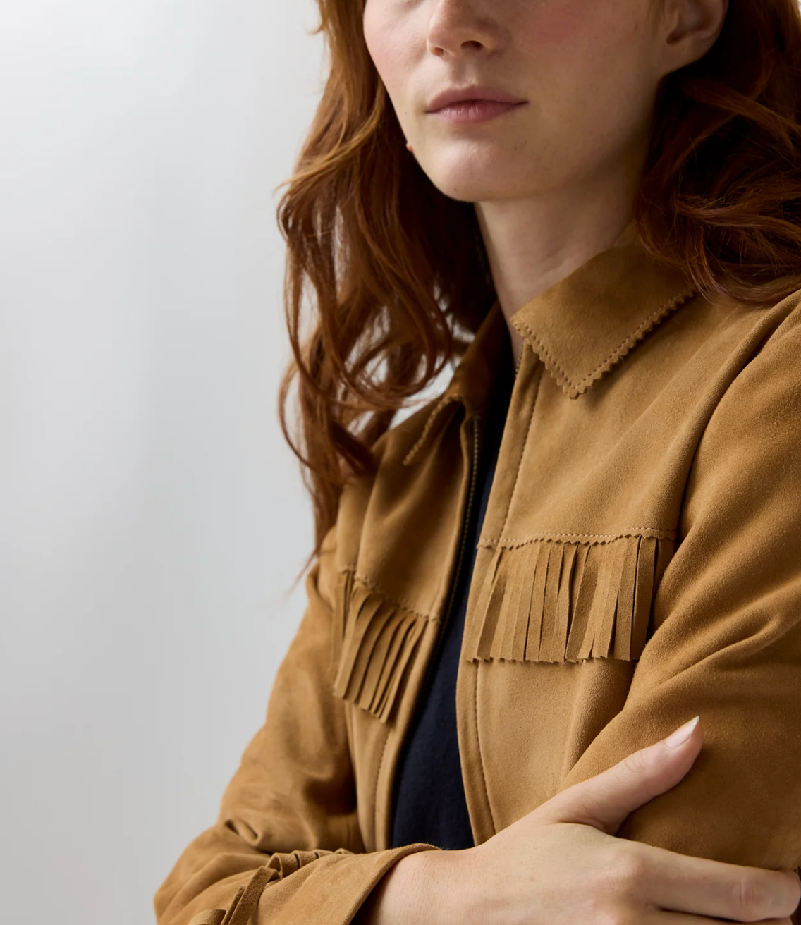 Lorena Jacket in Camel Suede-Jackets-Mashburn-Camel-XS-Mercantile Portland