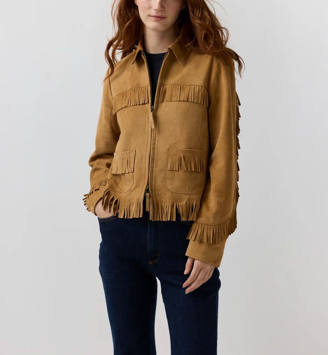 Lorena Jacket in Camel Suede-Jackets-Mashburn-Camel-XS-Mercantile Portland