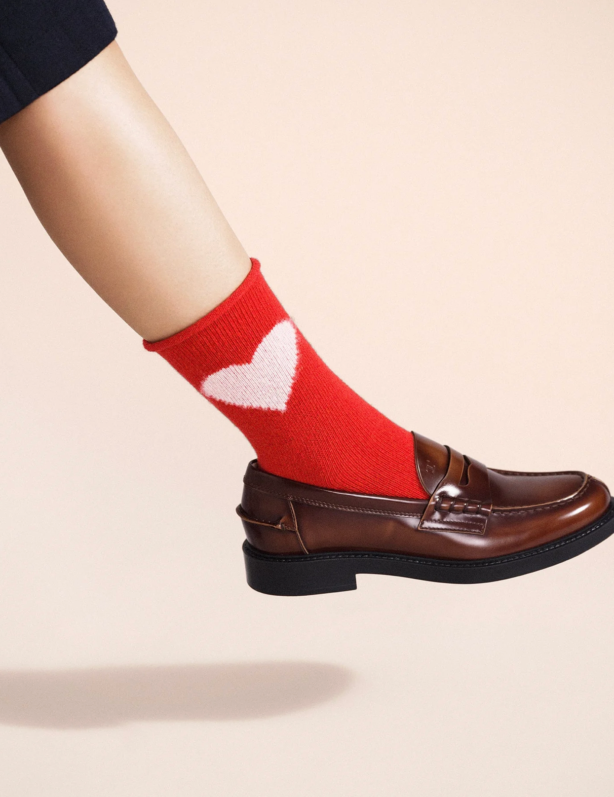 Love Cashmere Crew in Red-Socks-HANSEL FR BASEL-Red-O/S-Mercantile Portland