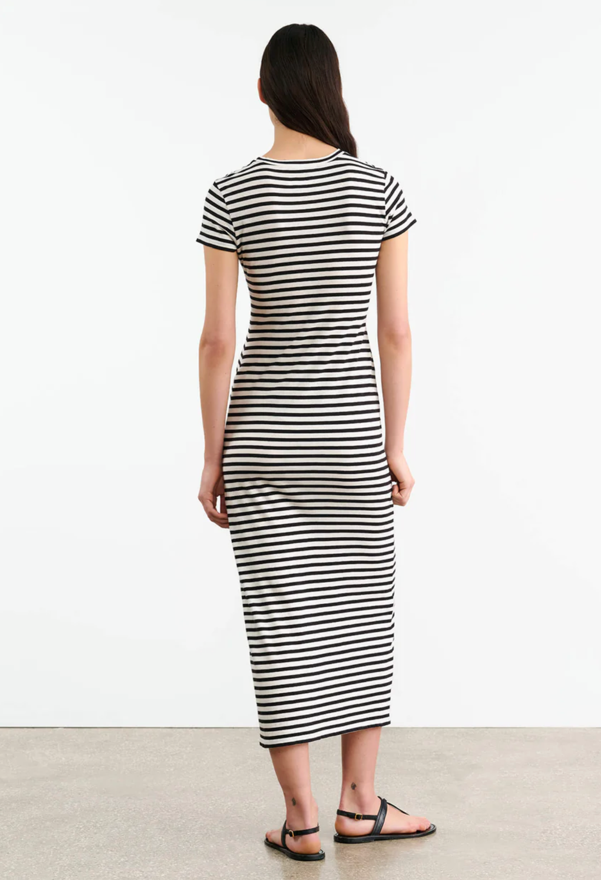 Lucinda Stripe Dress-Clothing-Nili Lotan-Black Ivory-XS-Mercantile Portland