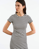 Lucinda Stripe Dress-Clothing-Nili Lotan-Black Ivory-XS-Mercantile Portland