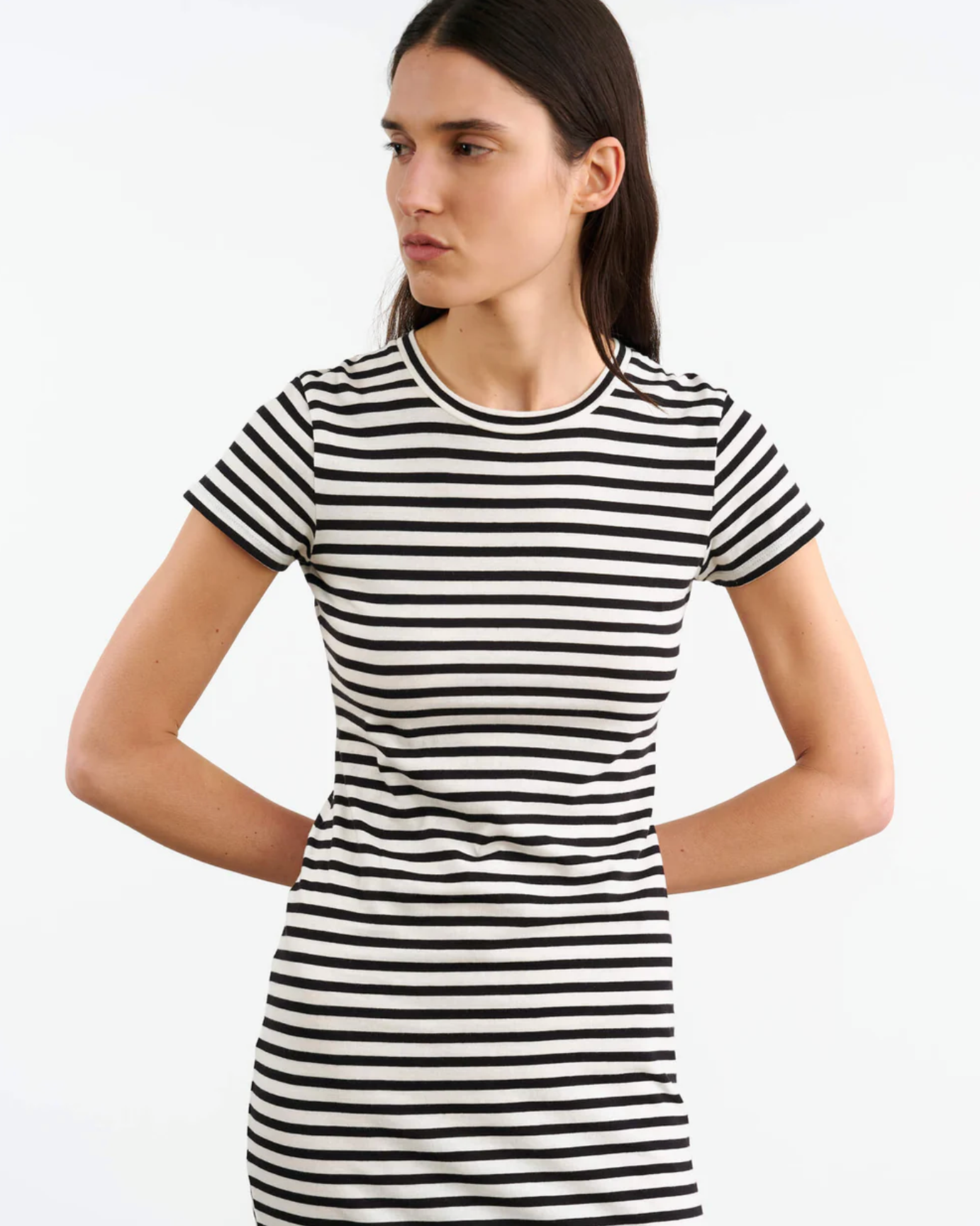 Lucinda Stripe Dress-Clothing-Nili Lotan-Black Ivory-XS-Mercantile Portland