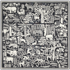 Ludwig Square Scarf-Accessories-Inoui Editions-Black / White-OS-Mercantile Portland
