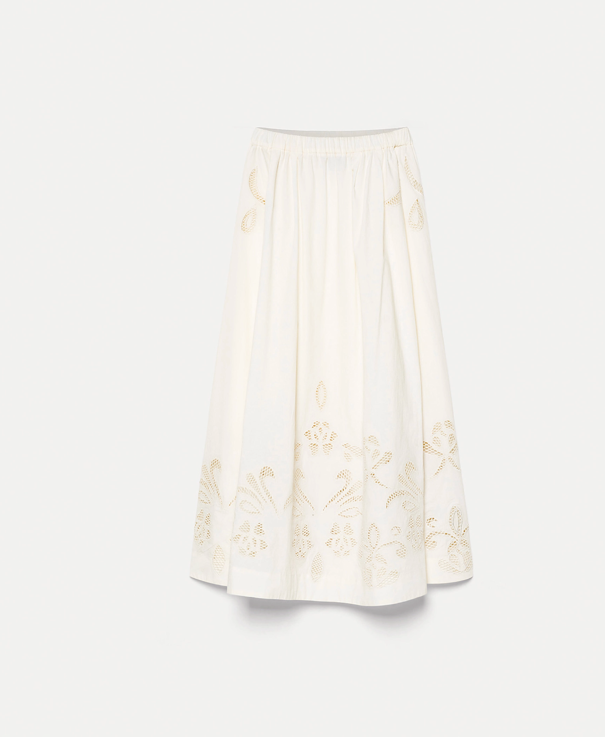 Lunamaris Embroidery Popline Skirt-Skirts and Shorts-Forte Forte-Ivory-0-Mercantile Portland