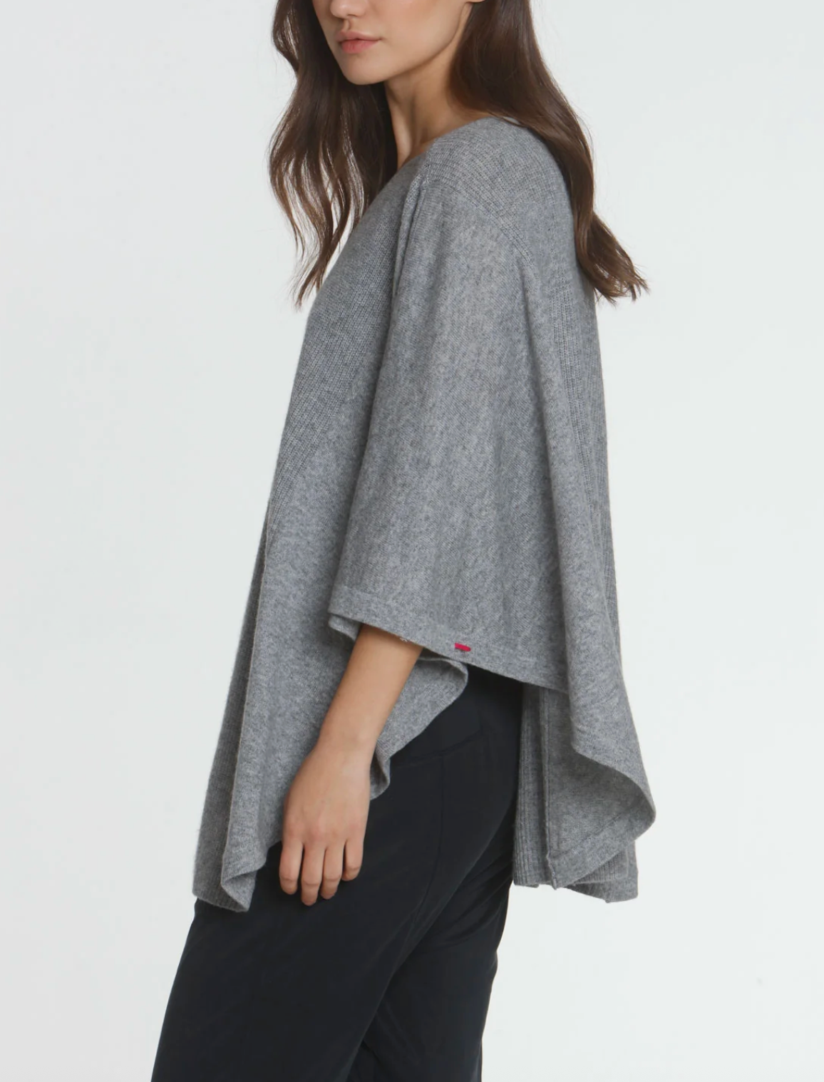 Luxe Circle Poncho-Kaftans and Ponchos-LABEL+THREAD-Grey-OS-Mercantile Portland