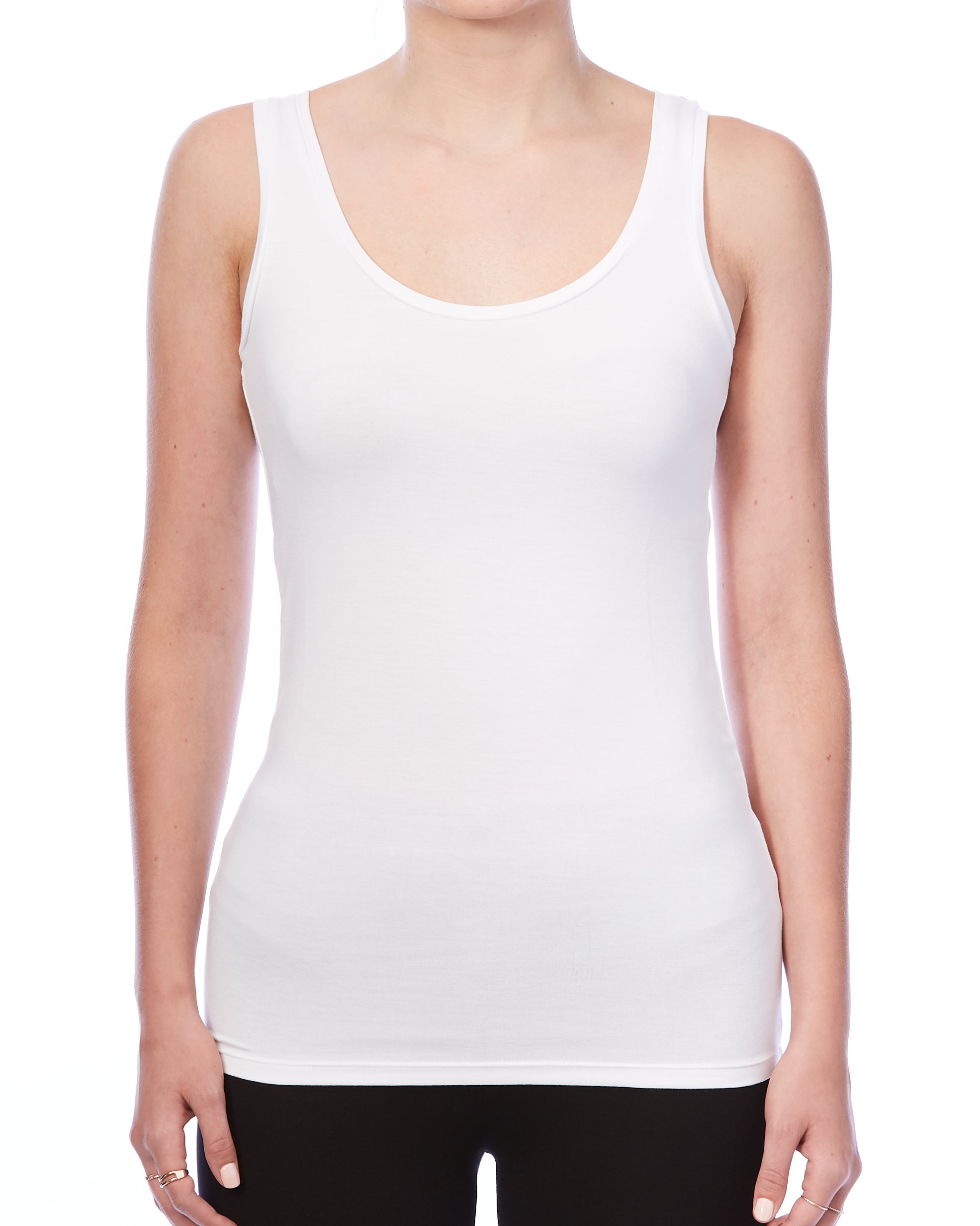 Luxury Soft Touch Scoop-Neck Tank-T-Shirts-Majestic Filatures-Black-1-Mercantile Portland
