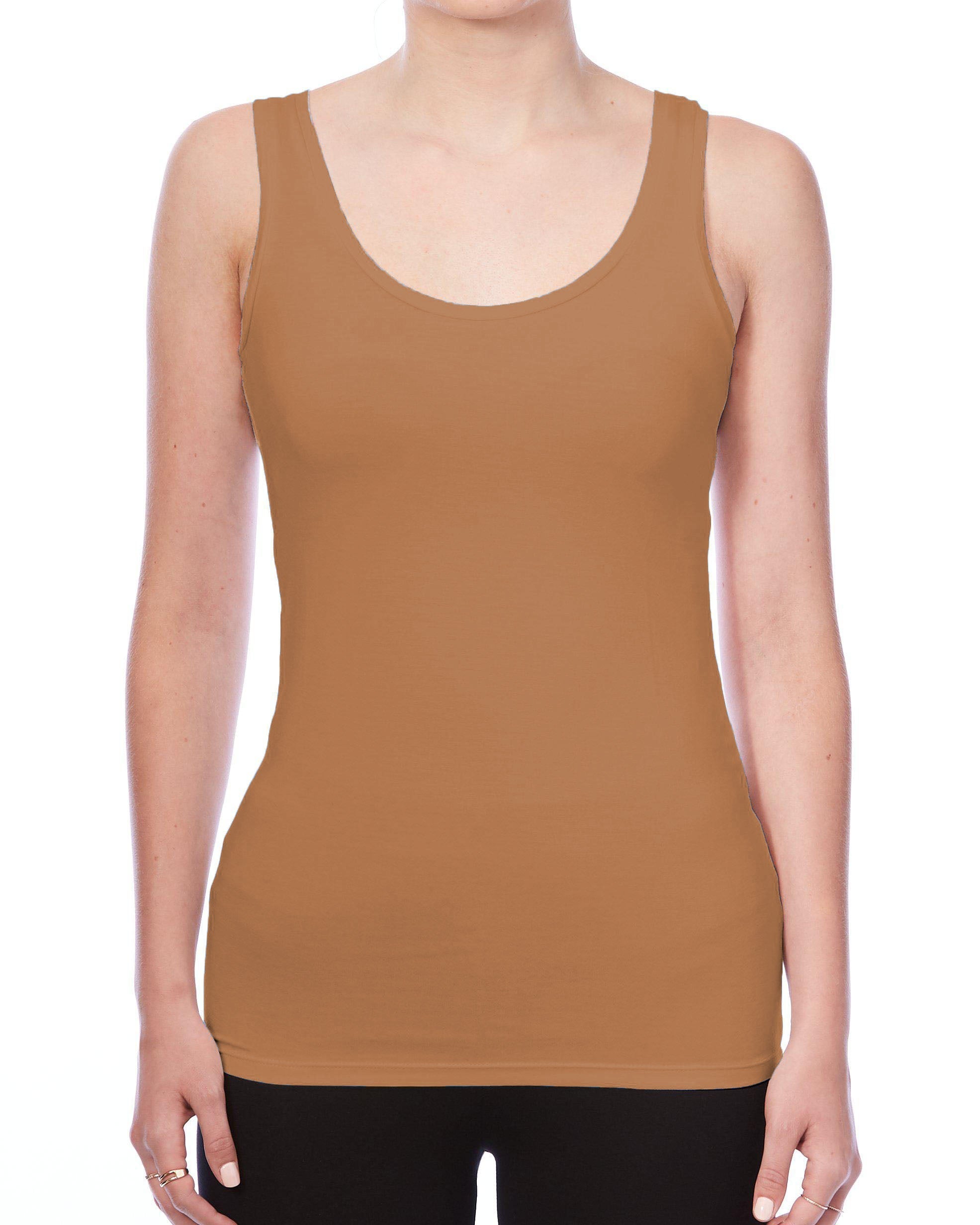 Luxury Soft Touch Scoop-Neck Tank-T-Shirts-Majestic Filatures-Bison-1-Mercantile Portland