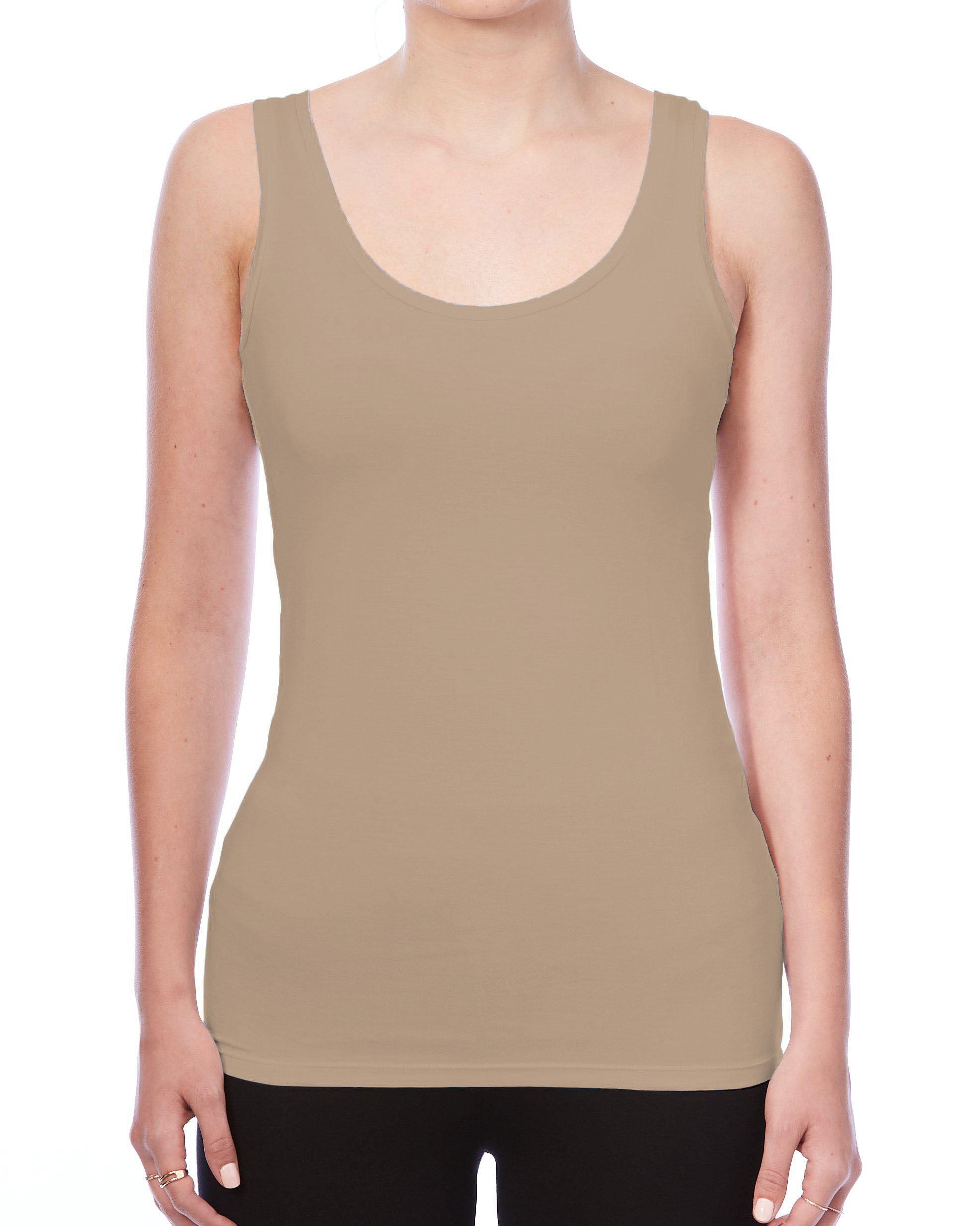 Luxury Soft Touch Scoop-Neck Tank-T-Shirts-Majestic Filatures-Desert-1-Mercantile Portland