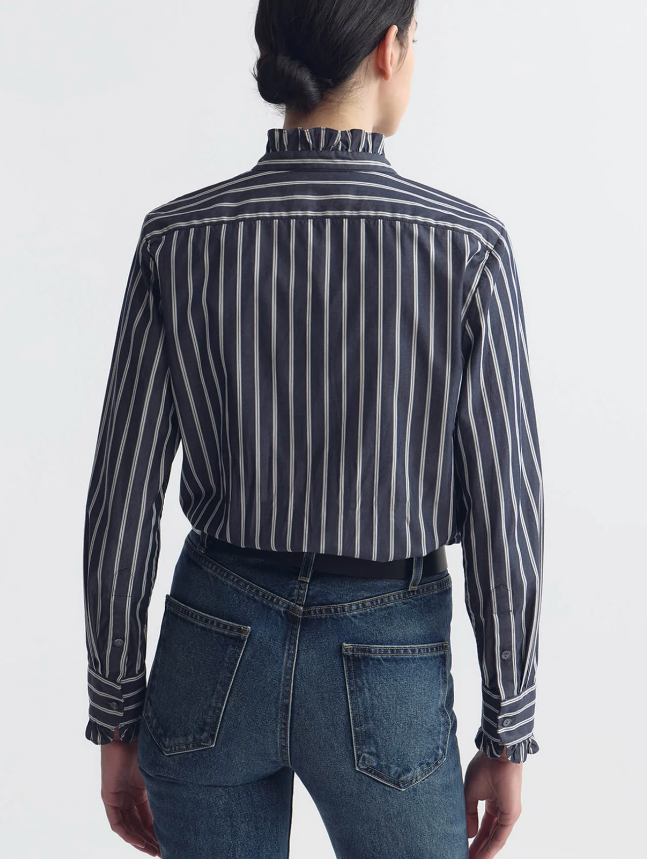 Lydia Shirt in Charcoal Stripe-Shirts-Nili Lotan-Charcoal Stripe-S-Mercantile Portland