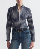 Lydia Shirt in Charcoal Stripe-Shirts-Nili Lotan-Charcoal Stripe-S-Mercantile Portland