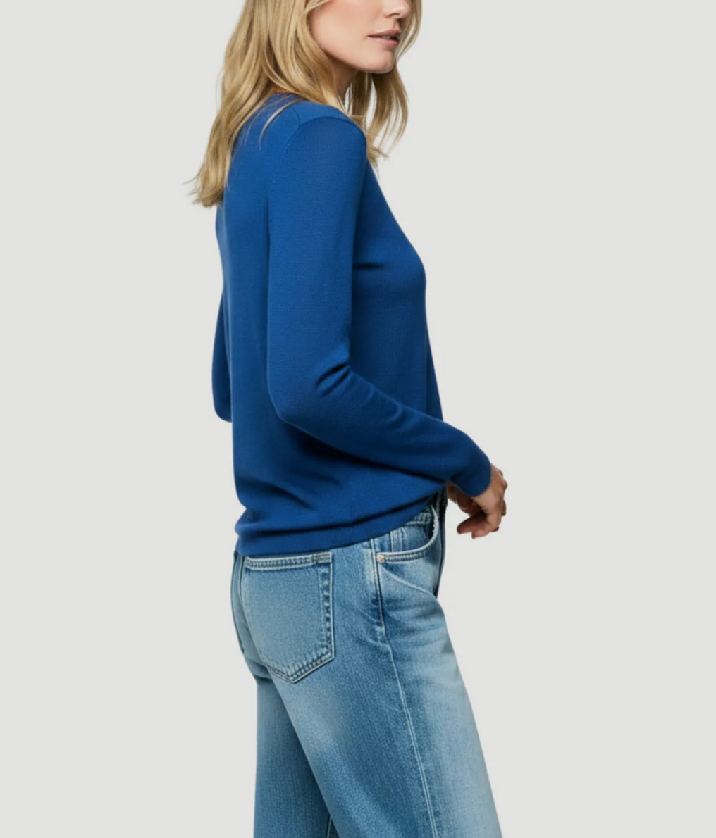 Machine-Washable Cashmere Long Sleeve Crew-T-Shirts-Majestic Filatures-Abyss-1-Mercantile Portland