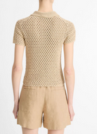 Macrame Cotton Polo-Clothing-Vince-Pale Nut-XXS-Mercantile Portland
