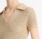 Macrame Cotton Polo-Clothing-Vince-Pale Nut-XXS-Mercantile Portland