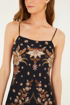 Majestic Garden Slip Dress in Black-Dresses-Farm Rio-Majestic Garden-XXS-Mercantile Portland