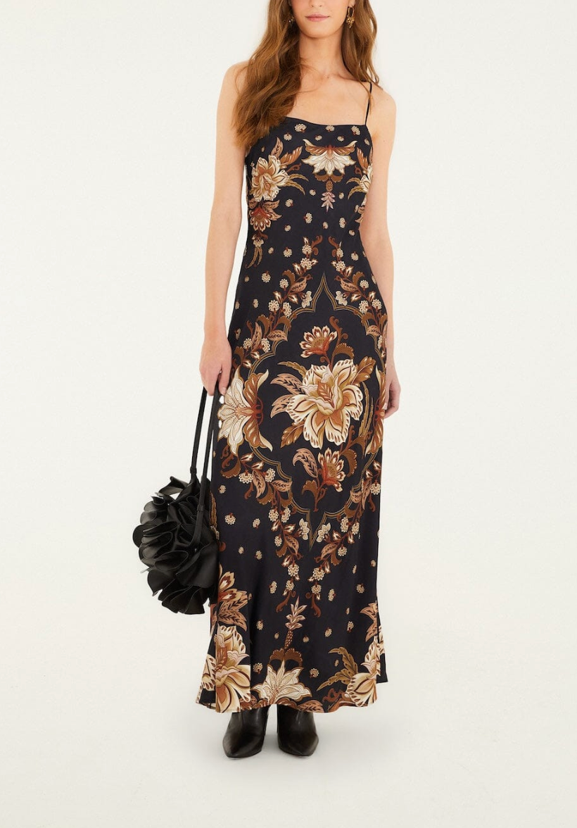 Majestic Garden Slip Dress in Black-Dresses-Farm Rio-Majestic Garden-XXS-Mercantile Portland