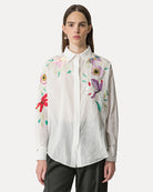 Mannish Shirt in Cotton Voile with Embroidered “Heaven” Detailing-Shirts-Forte Forte-Garden-0-Mercantile Portland