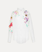 Mannish Shirt in Cotton Voile with Embroidered “Heaven” Detailing-Shirts-Forte Forte-Garden-0-Mercantile Portland