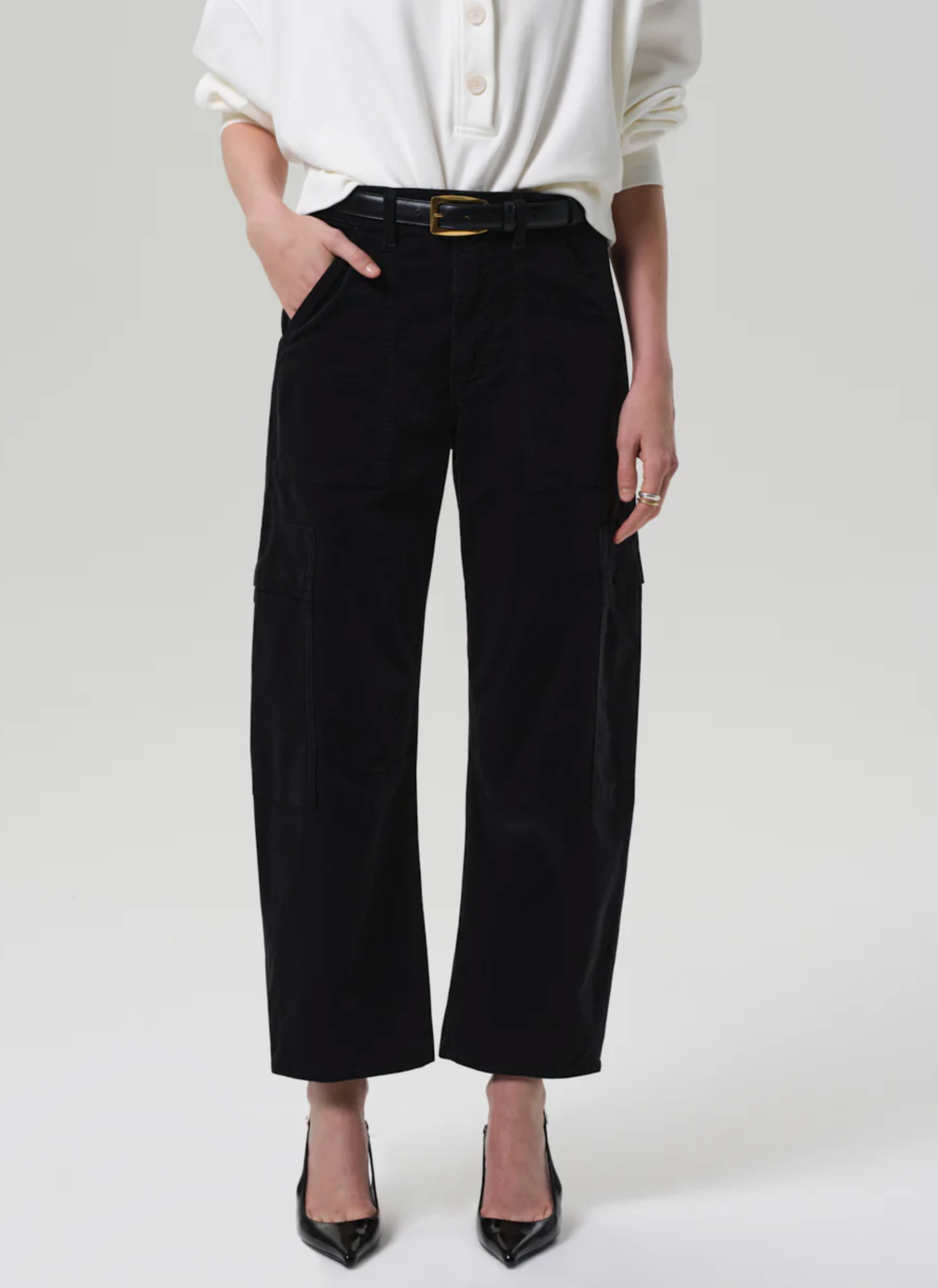 Marcelle Low Slung Cargo Pants-Clothing-Citizens of Humanity-Charcoal-23-Mercantile Portland