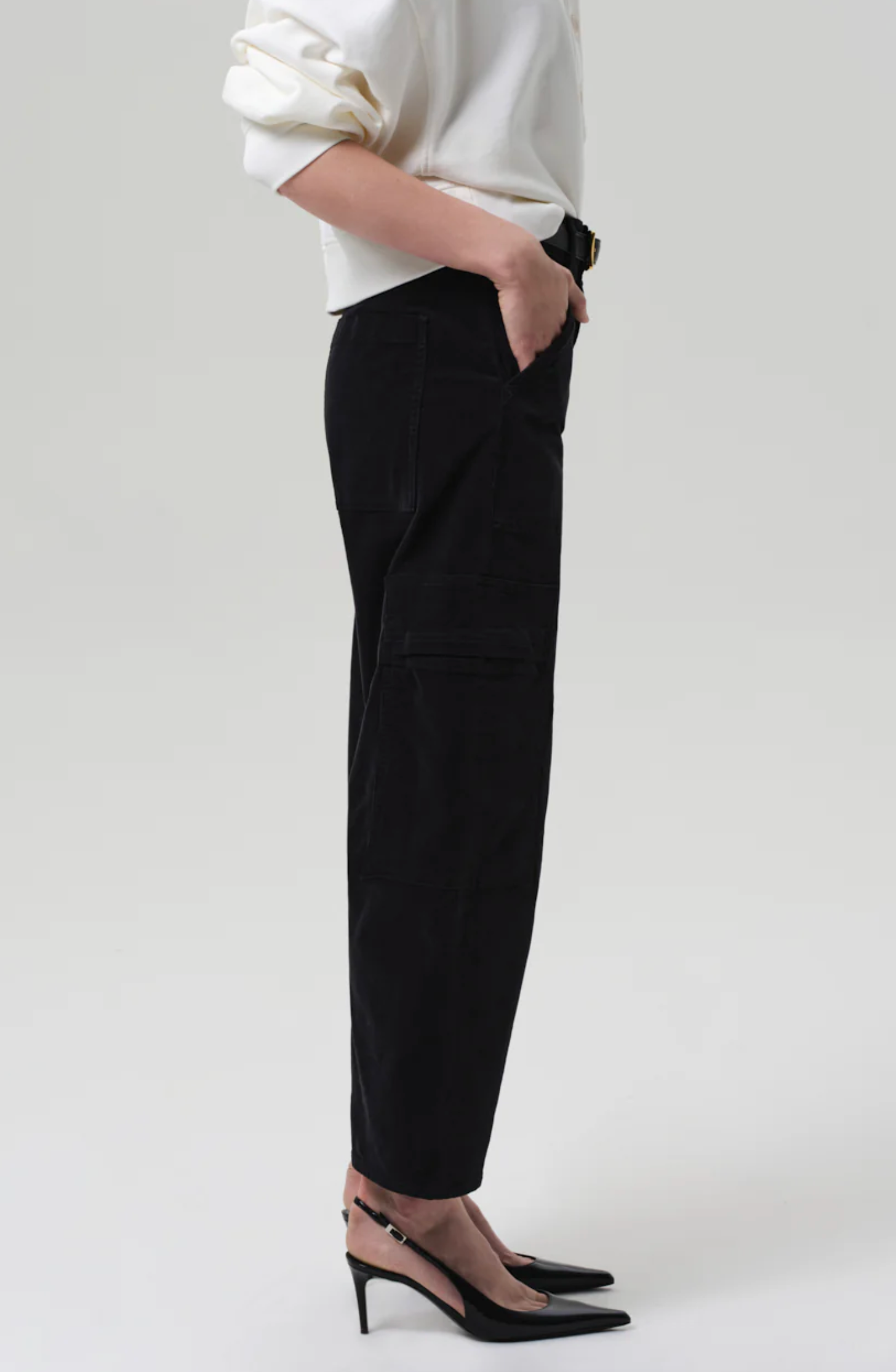 Marcelle Low Slung Cargo Pants-Denim-Citizens of Humanity-Charcoal-23-Mercantile Portland
