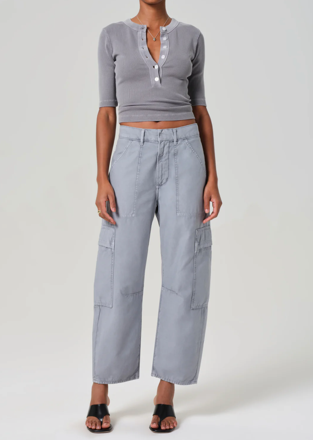 Marcelle Low Slung Easy Cargo-Clothing-Citizens of Humanity-Hematite-25-Mercantile Portland