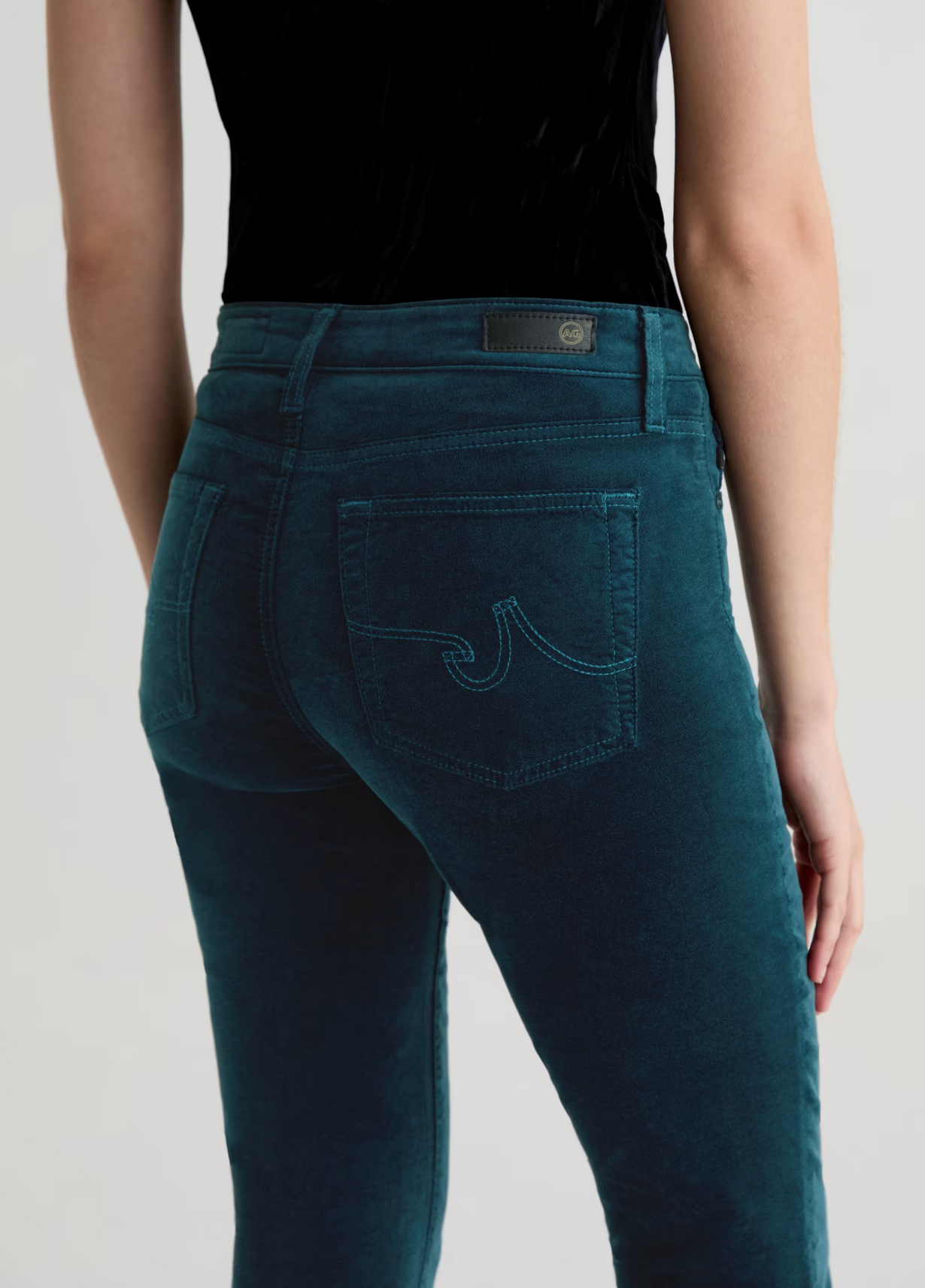Mari Velvet in Deep Lagoon-Pants-AG Jeans-Deep Lagoon-25-Mercantile Portland
