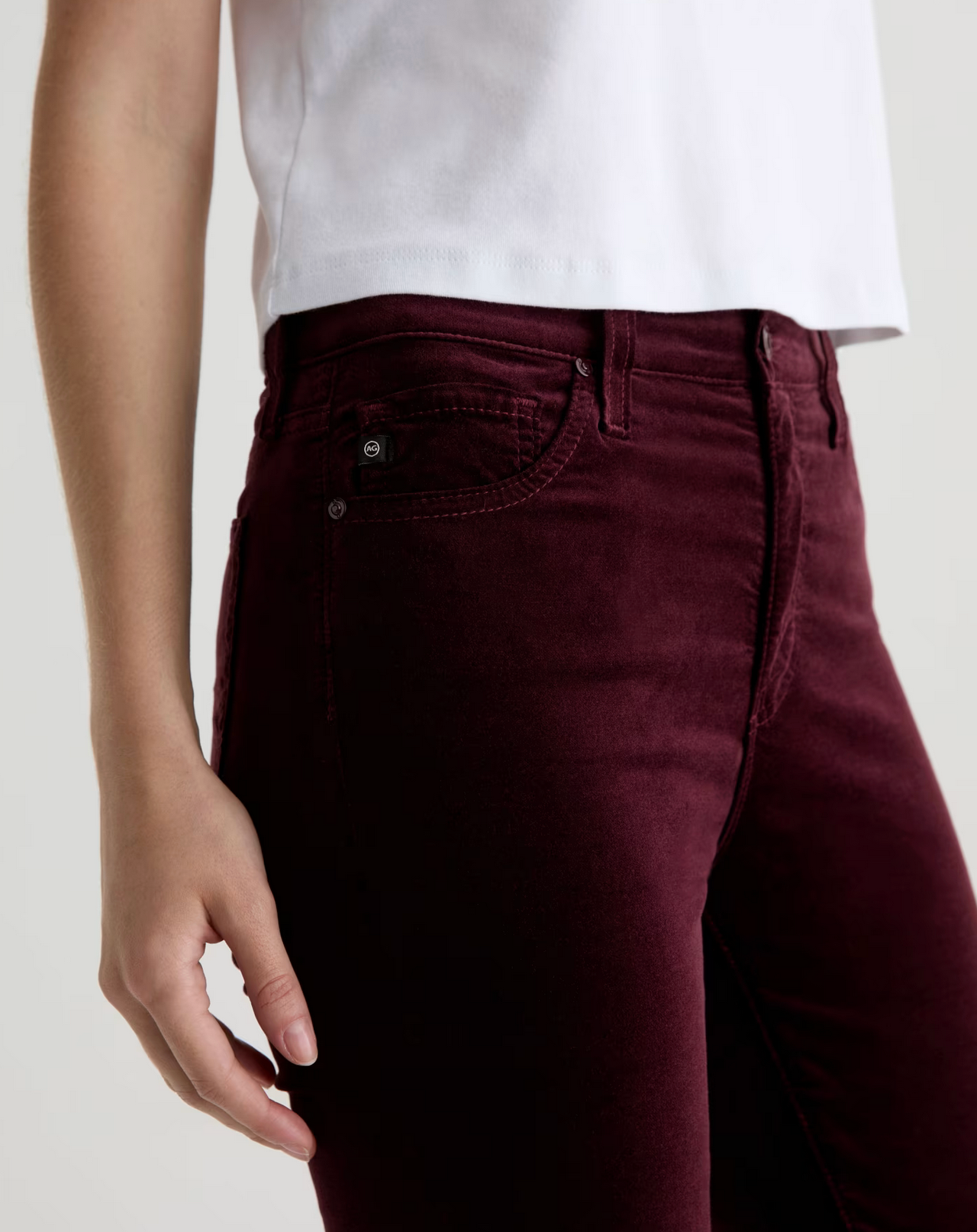 Mari Velvet in Winery-Pants-AG Jeans-Winery-25-Mercantile Portland