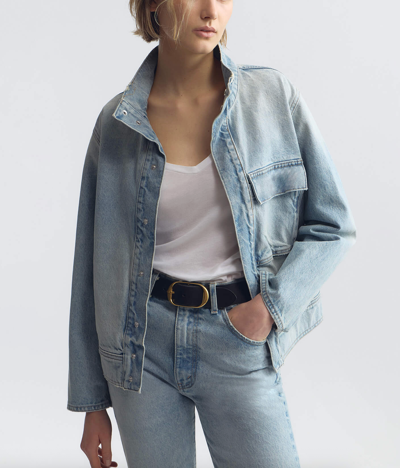 Marilou Denim Jacket-Jackets-Nili Lotan-Alice Wash-S-Mercantile Portland
