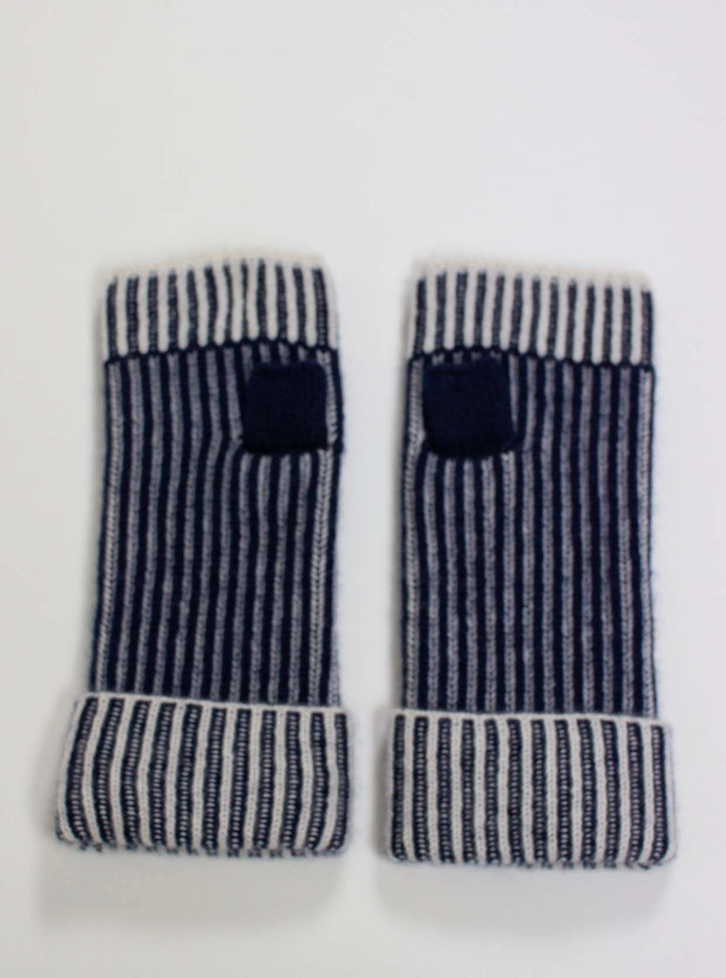 Marine Cashmere Rib Fingerless Gloves-Gloves-Oats & Rice-Navy-OS-Mercantile Portland