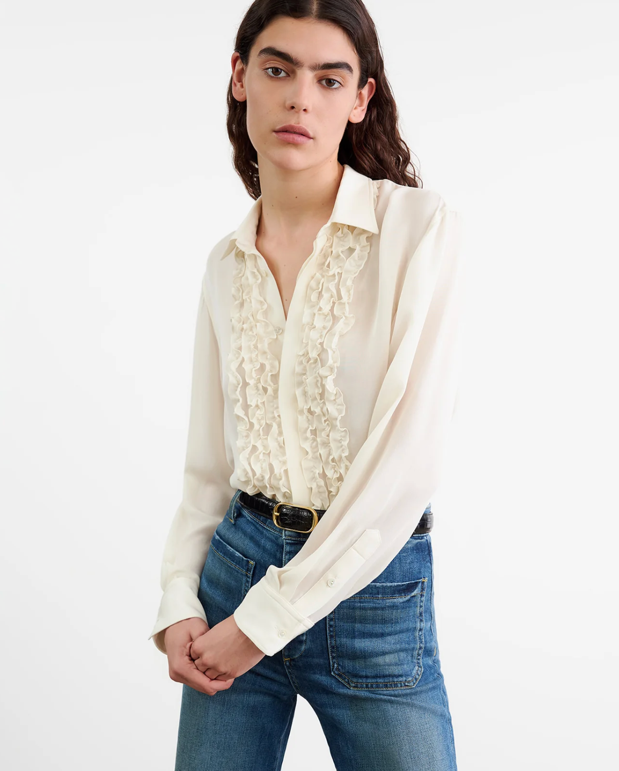 Marisa Silk Shirt-Clothing-Nili Lotan-Ivory-XS-Mercantile Portland