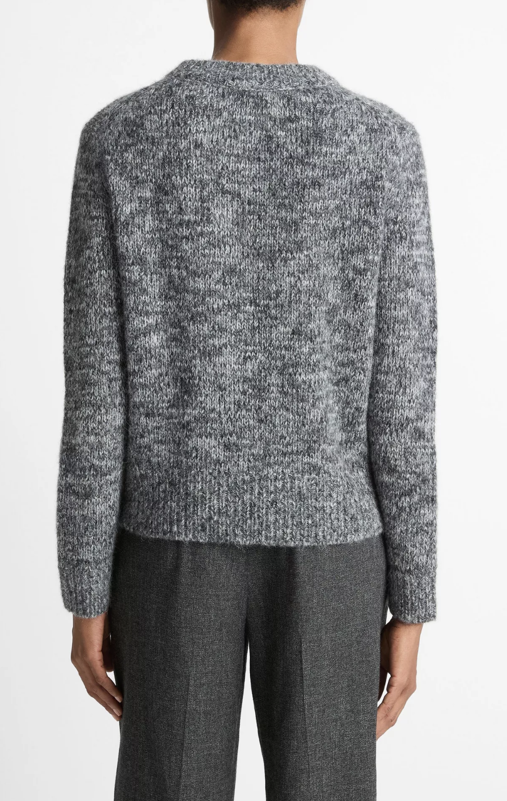 Marled Crew Neck Sweater-Sweaters-Vince-Medium Heathery Grey Combo-XXS-Mercantile Portland