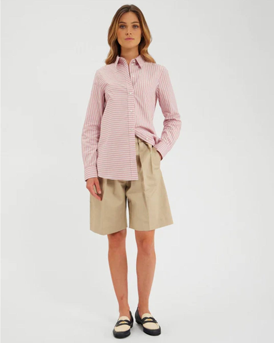Martin Shirt-Shirts-Ines de la Fressange-White Pink-34-Mercantile Portland