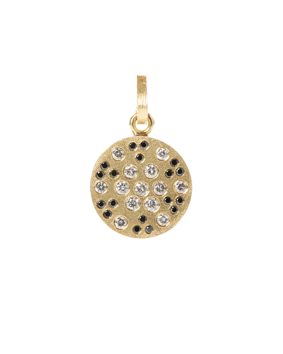 Maru Yellow Gold Pendant with Salt & Pepper and Black Diamonds-Accessories-Rene Escobar-Mercantile Portland