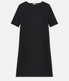 Matte Crepe Short Sleeve Knit Dress-Clothing-Lafayette 148-Black-XS-Mercantile Portland