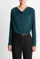 Matte Jersey Cowl-Neck Top in Juniper-Tops-Vince-Juniper-XS-Mercantile Portland