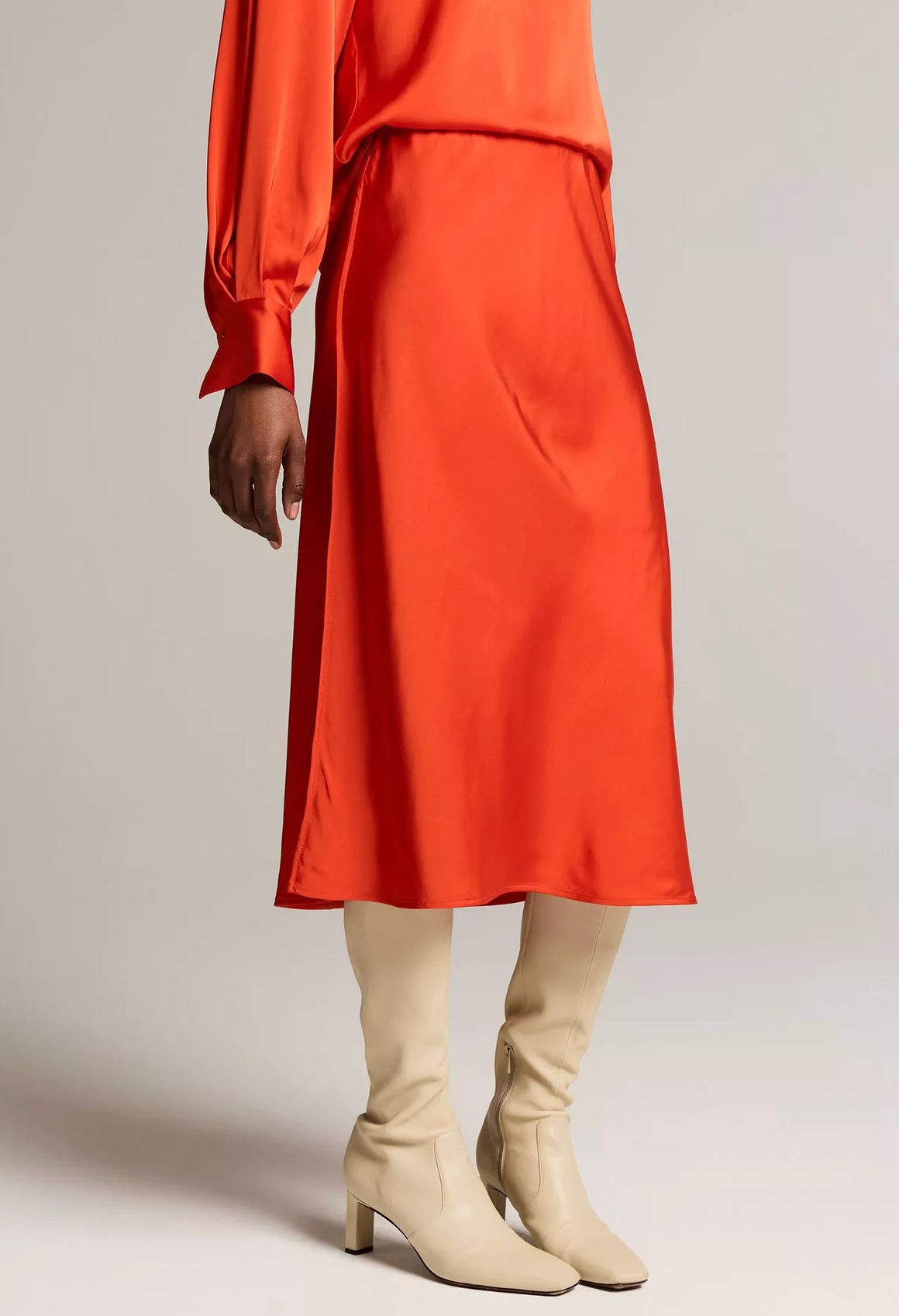 Matte Satin Slip Skirt in Crimson-Skirts and Shorts-Vince-Crimson-XXS-Mercantile Portland
