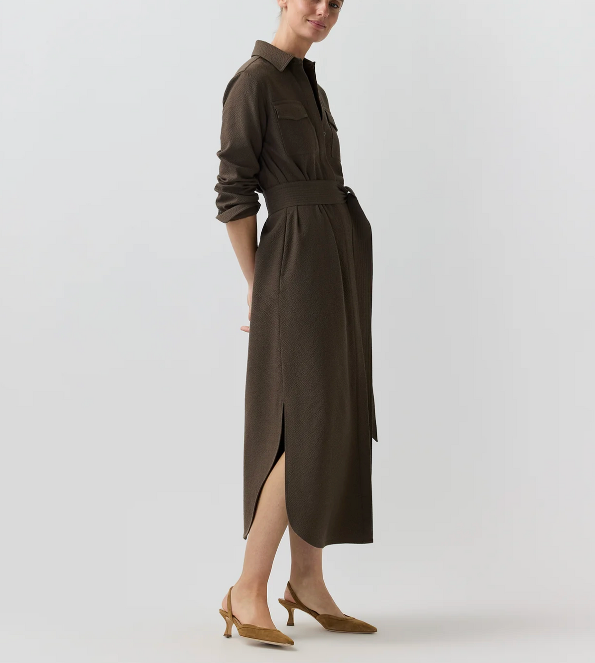 Maude Dress in Bark-Dresses-Mashburn-Bark-XS-Mercantile Portland