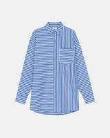 Stripe Cotton Poplin Oversized Shirt-Lafayette 148-Mercantile Portland