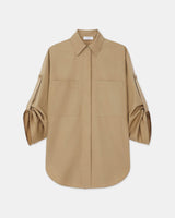Organic Cotton Poplin Tab Sleeve Shirt-Lafayette 148-Mercantile Portland