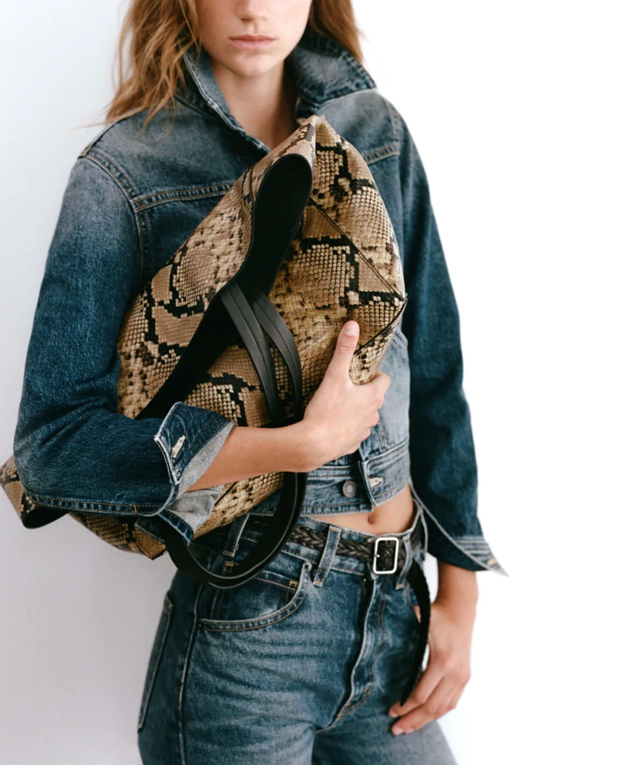 Medium Keith Bag-Handbags-Nili Lotan-Taupe Snakeskin-OS-Mercantile Portland