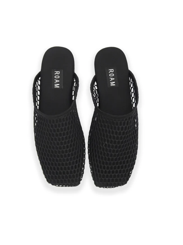 Mesh Baboosh Mule in Black-Footwear-ROAM-Black-6-Mercantile Portland